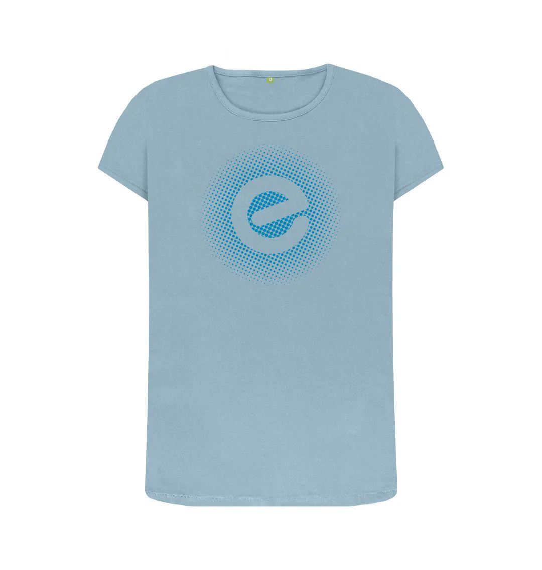 Women's Blue Logo 100% Organic Cotton T-Shirt - Image 11